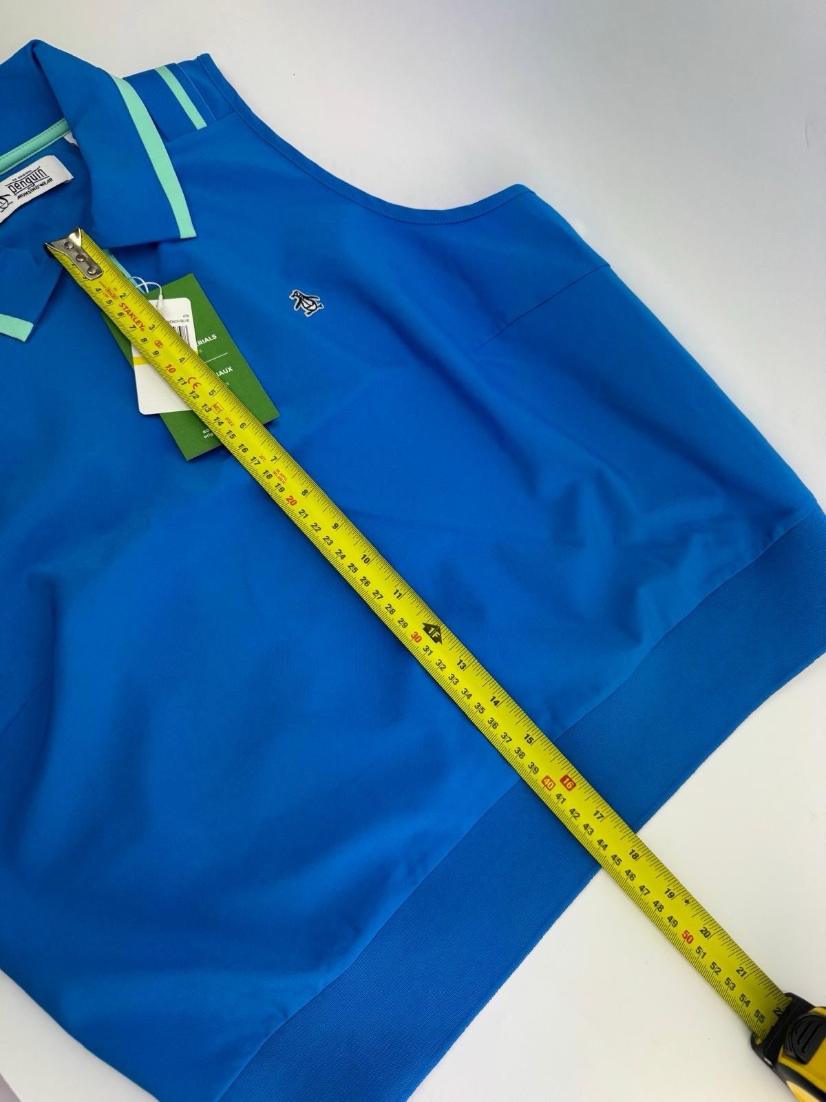 Womens Original Penguin Golf Sleeveless Collar Vest Blue Size Medium New /3065010
