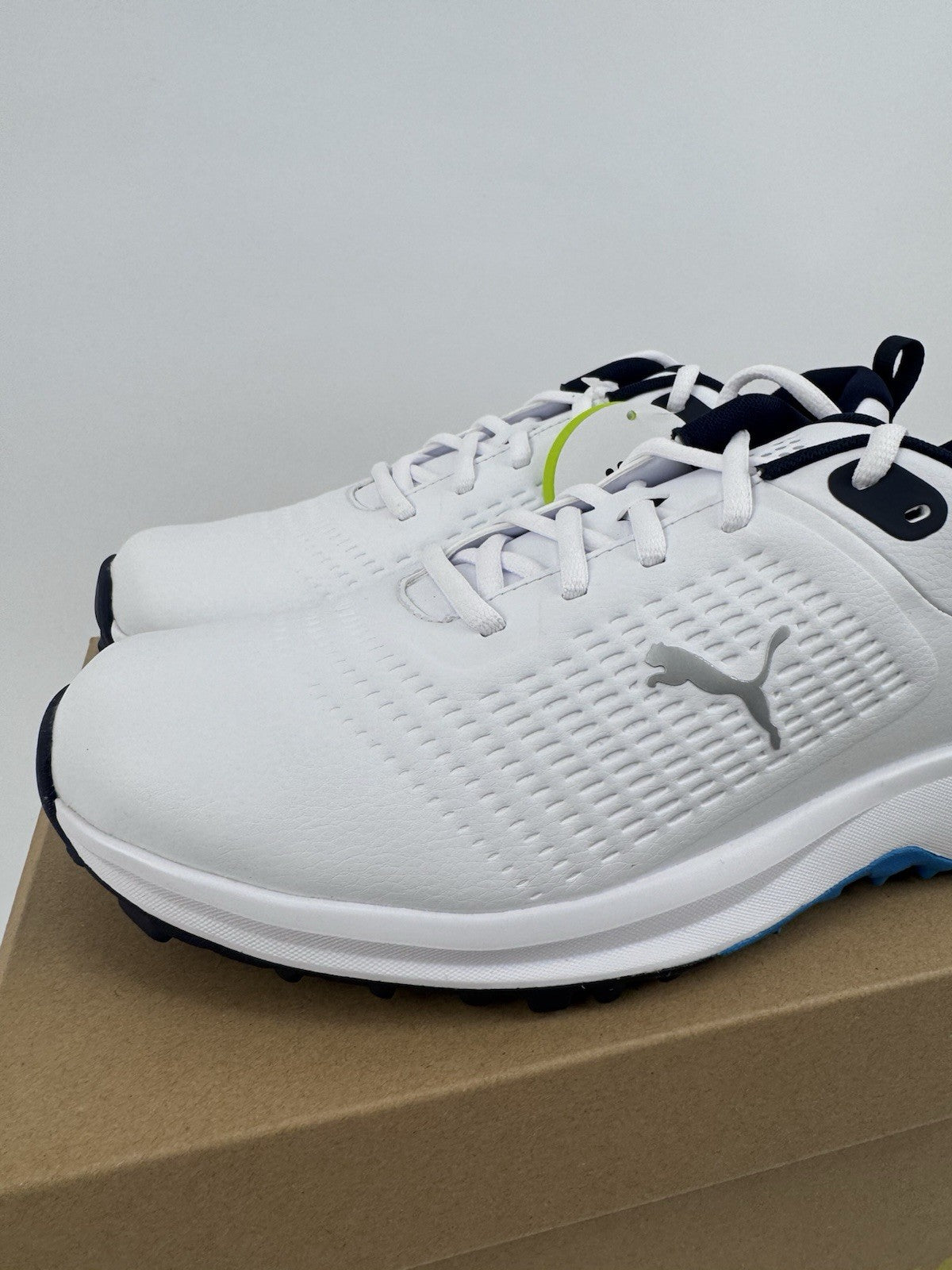 Puma Fusion Plus SL Golf Shoes Men's UK 8 White Deep Navy Waterproof/320732