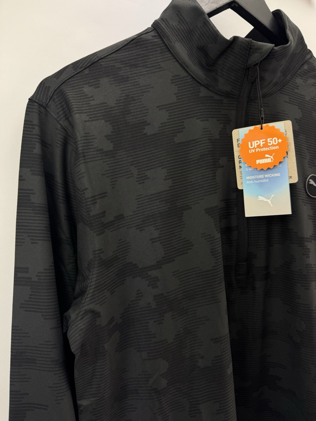 Puma Golf 1/4 Zip Cloudspun Pullover Camo Mens Size UK Medium /Black /New /308182