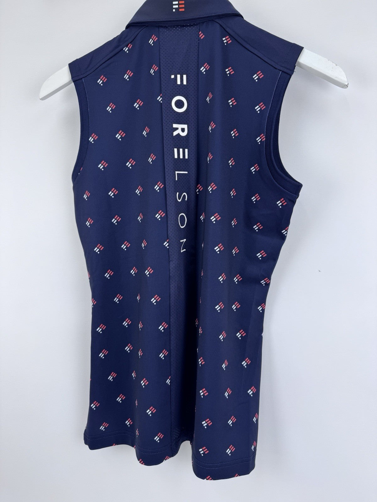 Forelson Buckland Sleeveless Polo Women's XS Patterned Navy Golf Active/318045