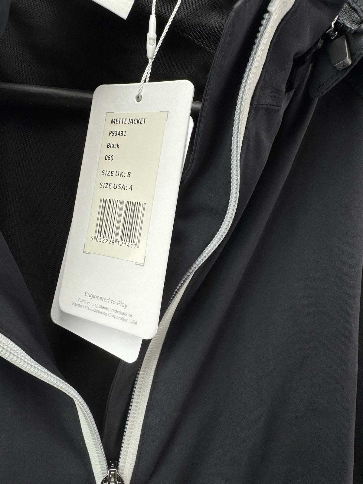 Ping Golf Women’s Mette Jacket Black UK 8/ Water Resistant/ 300477