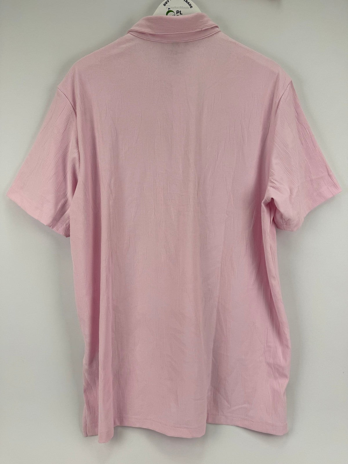 Adidas Go-To Textured Golf Polo Men's Size Small Clear Pink Short Sleeve/329365