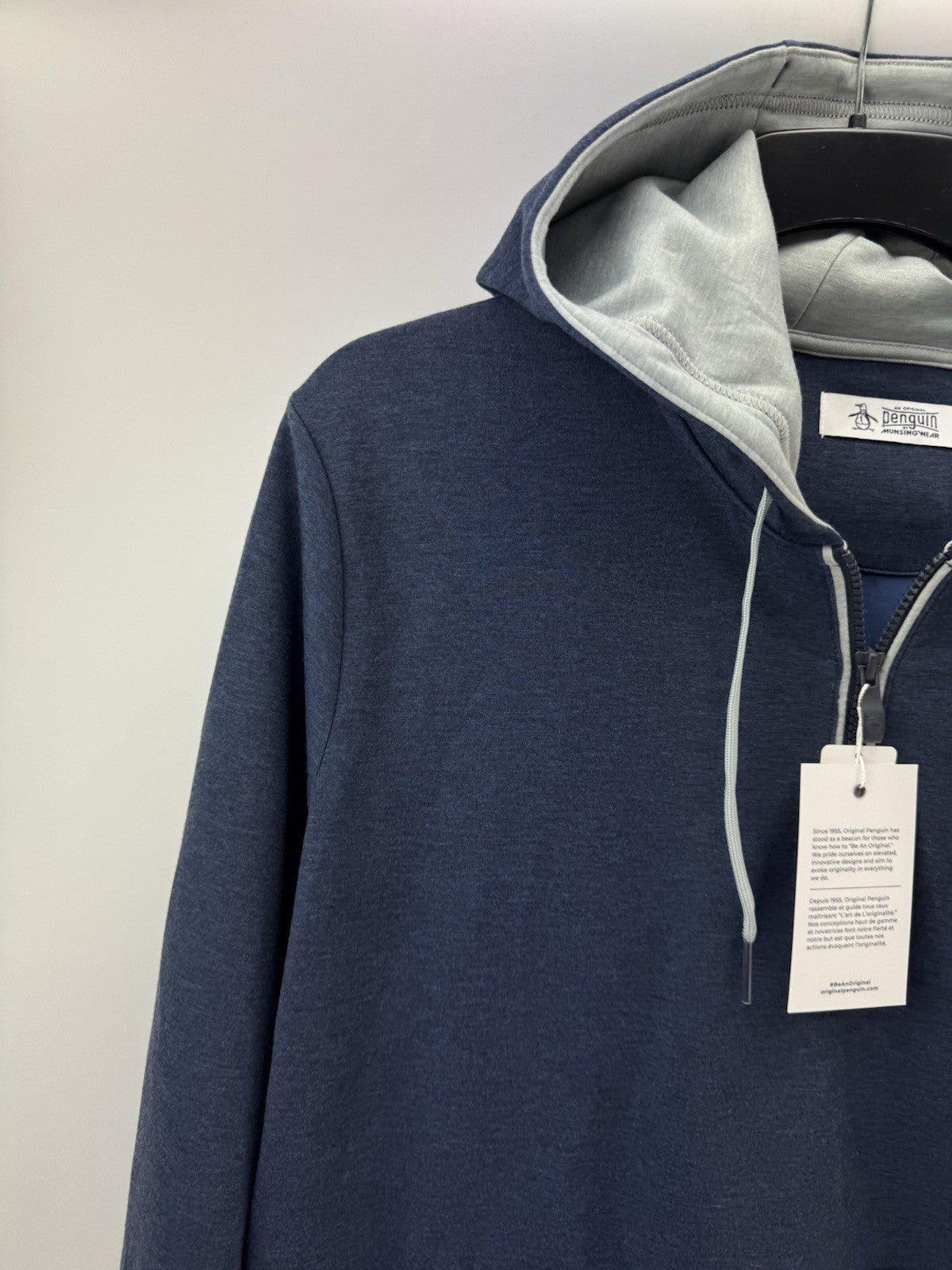 Original Penguin Golf Hoodie 1/4 Zip Earl Colour Block UK XL /Navy /New /252182