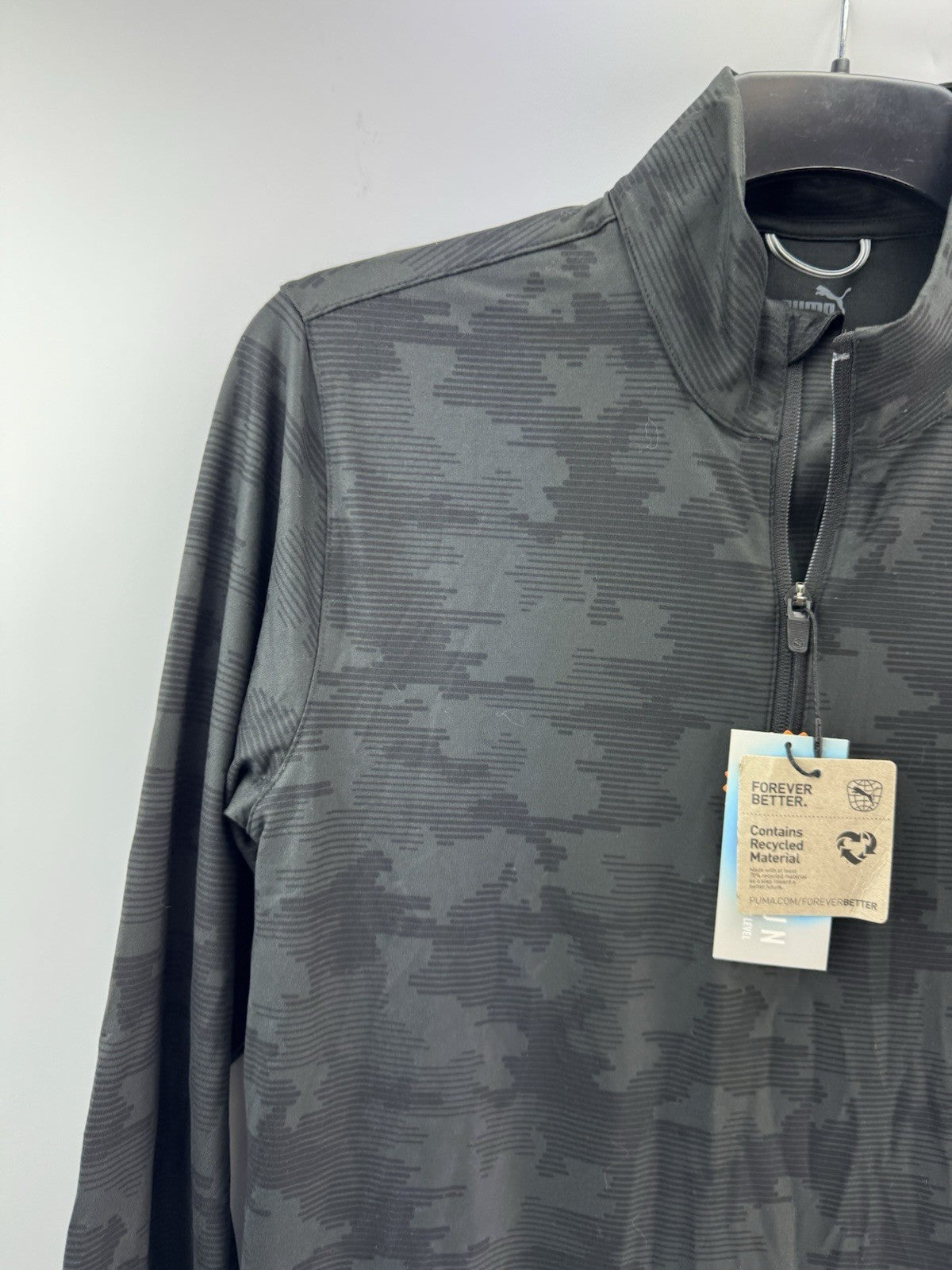 Puma Golf 1/4 Zip Cloudspun Pullover Camo Mens UK Small /Black /New /214882