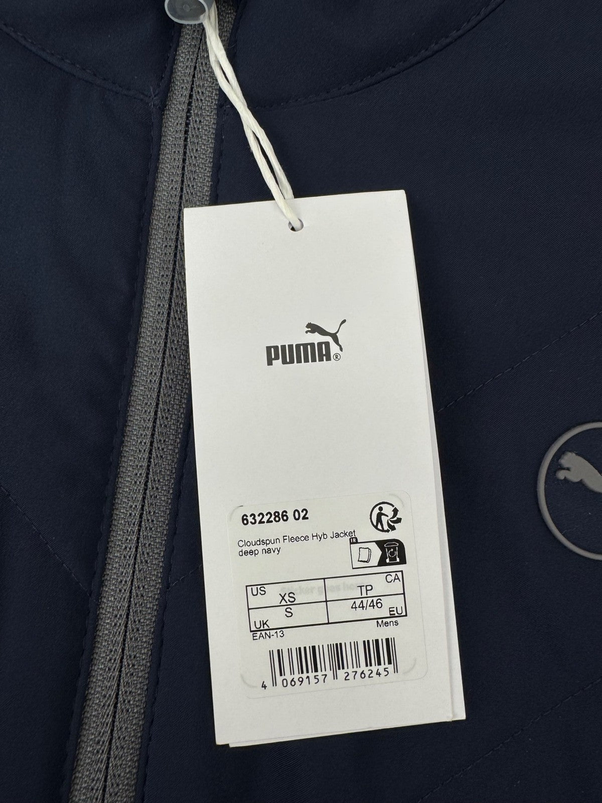 Puma Cloudspun Fleece Hybrid Jacket Men's Size Small Navy Lightweight/369051