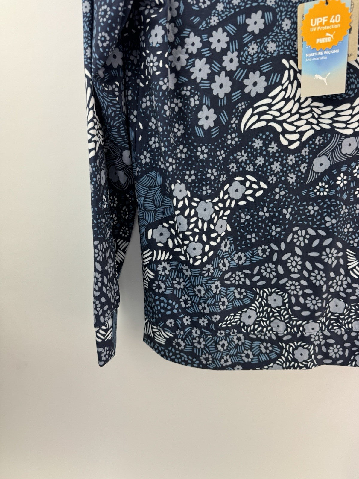 Puma Golf 1/4 Zip Cloudspun Bloom Pullover Mens UK Medium /Navy /New /272301