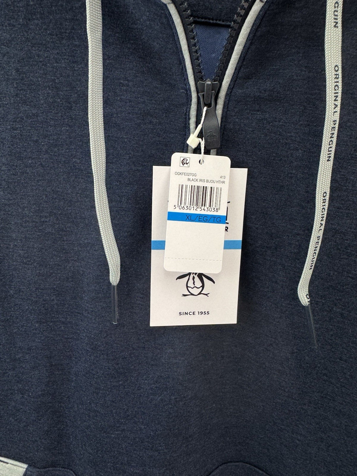 Original Penguin Golf Hoodie 1/4 Zip Earl Colour Block UK XL /Navy /New /252187