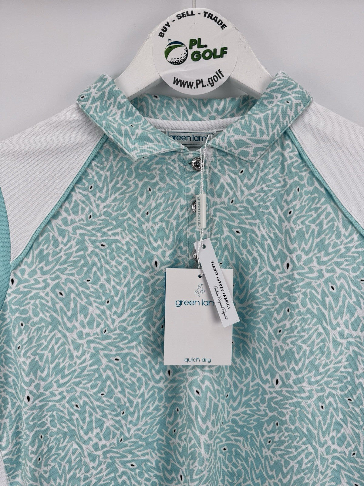 Green Lamb Women’s Sleeveless Golf Polo Patterned Size UK 14 /317955
