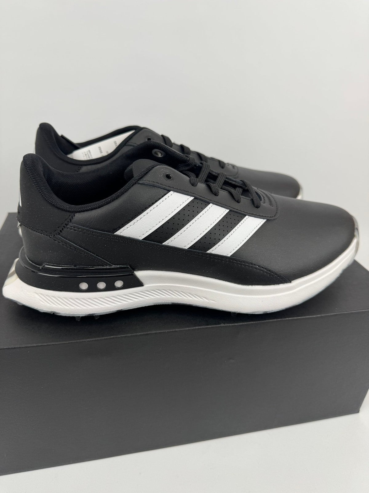 Adidas S2G 24 Mens Golf Shoes Size UK 8.5 Black White Lace-Up Lightweight/312464