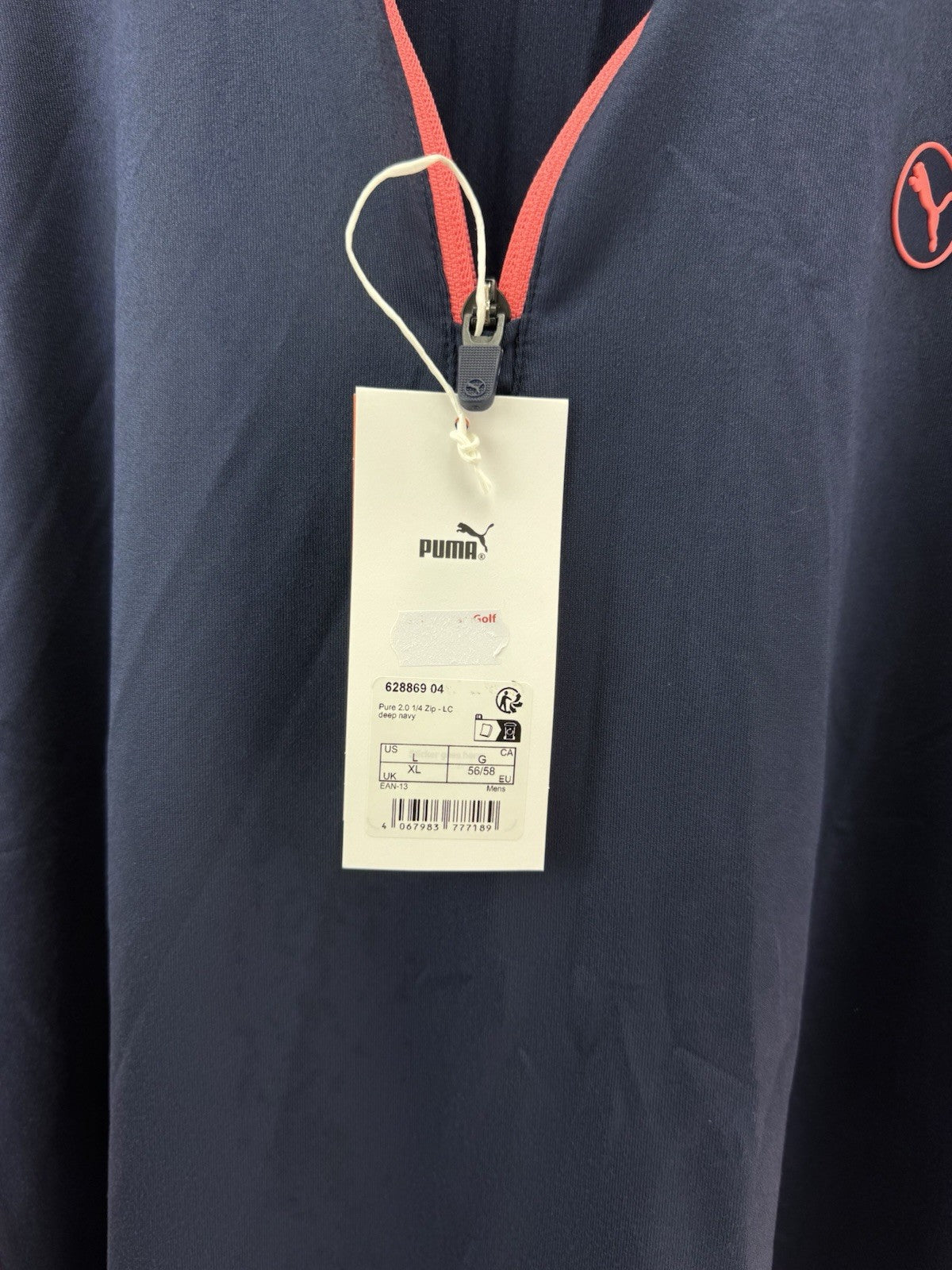 Puma Golf 1/4 Zip Pure 2.0 Pullover Mens UK XL /Navy /New /294916