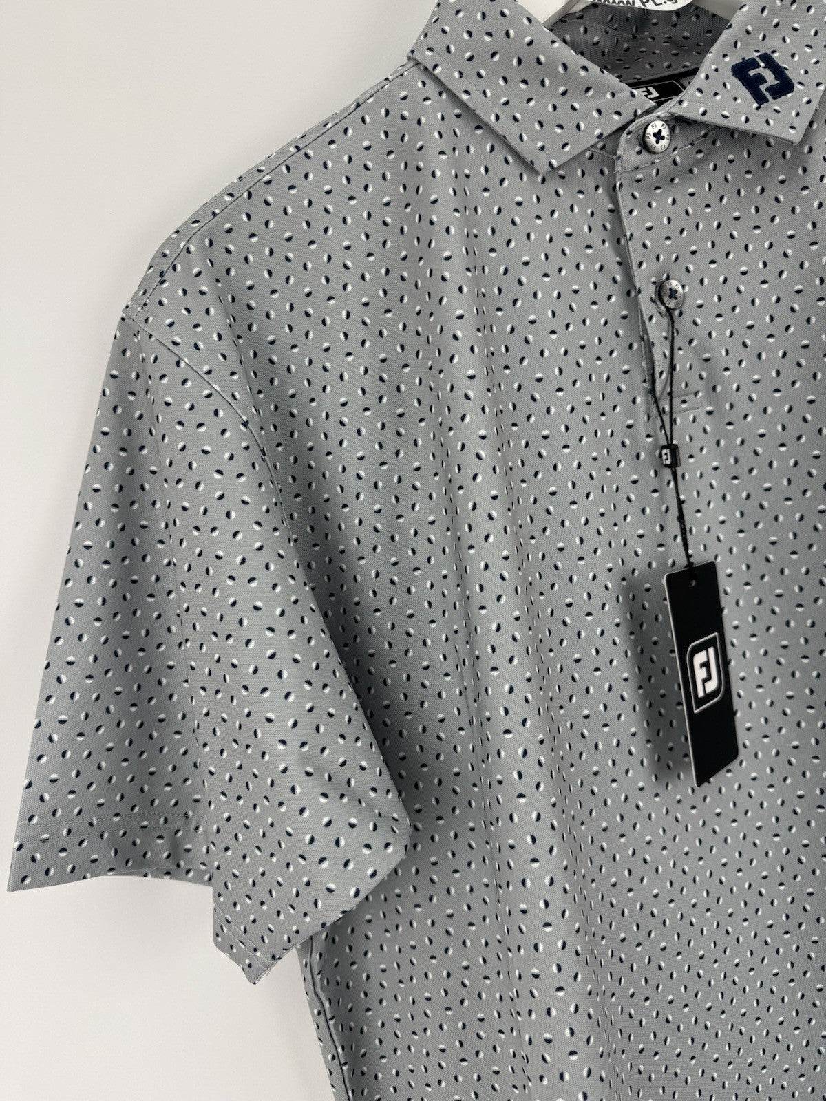 FootJoy Men’s Bounce Print Pique Polo Shirt Size 2XL Grey/330062