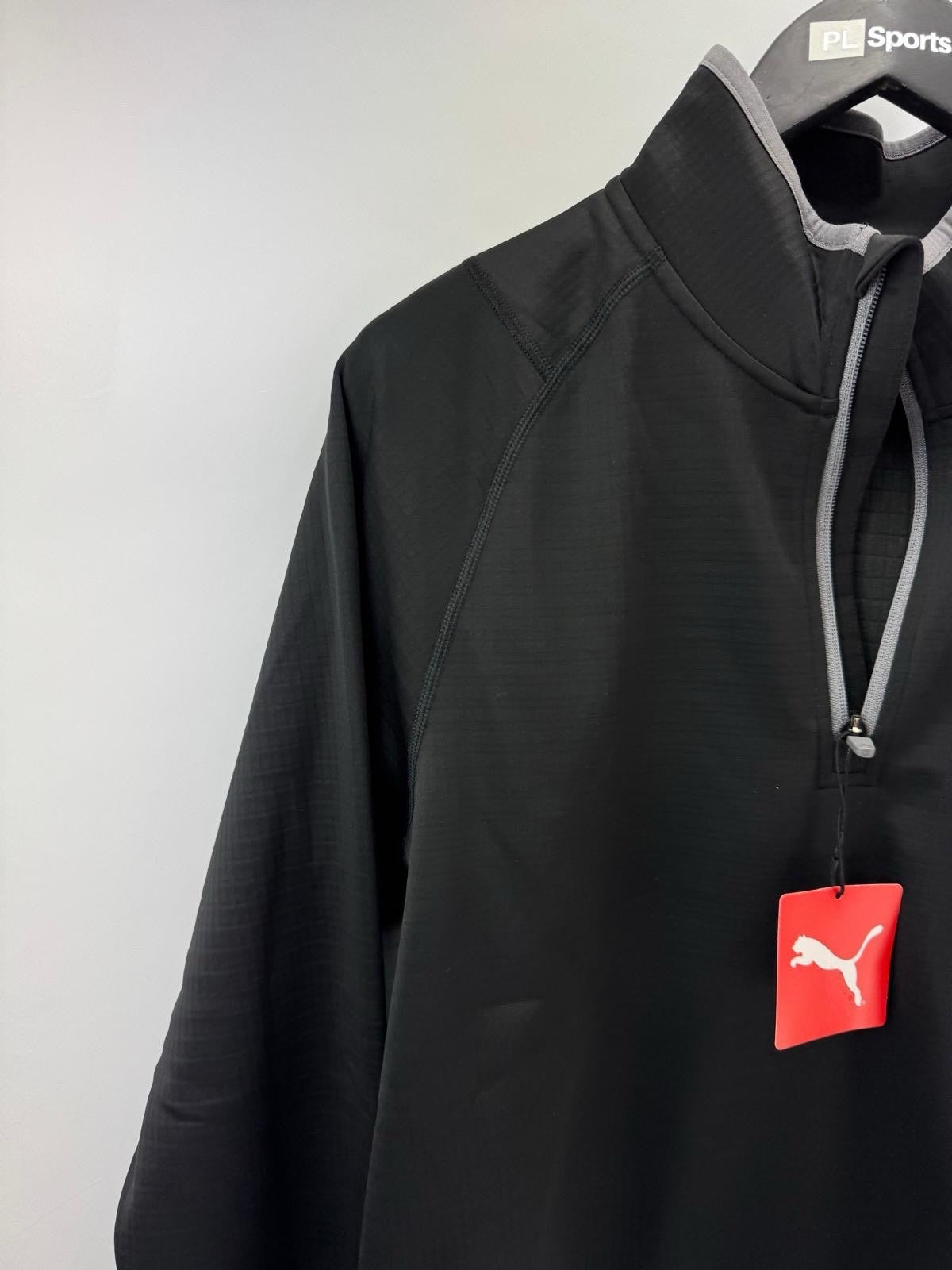 Puma Golf Mens Pullover Waffle Fleece 1/4 Zip UK Medium /Black /New / 306512