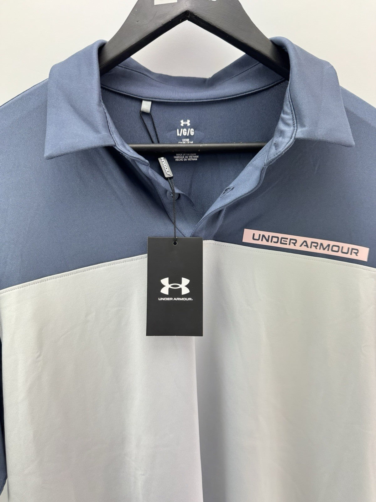 Under Armour Golf Polo T2G Colour Block Mens UK Large /New /285093