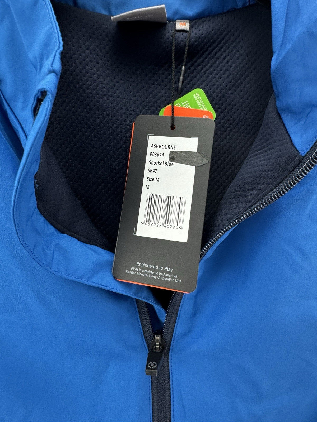 Ping Golf Mens Gilet Ashbourne Blue Sleeveless /Full Zip /Size UK M /New/272206
