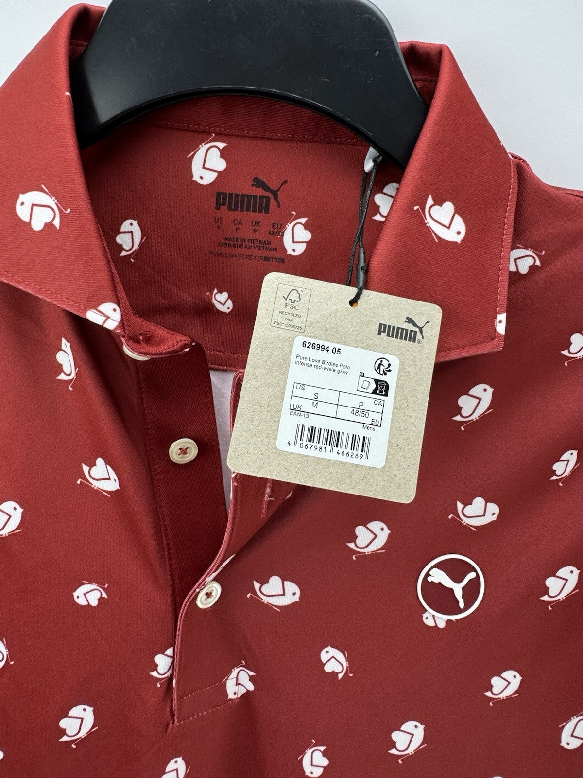 Puma Golf Mens Polo Shirt Pure Love Birdies UK Medium /Short Sleeve /New /261206