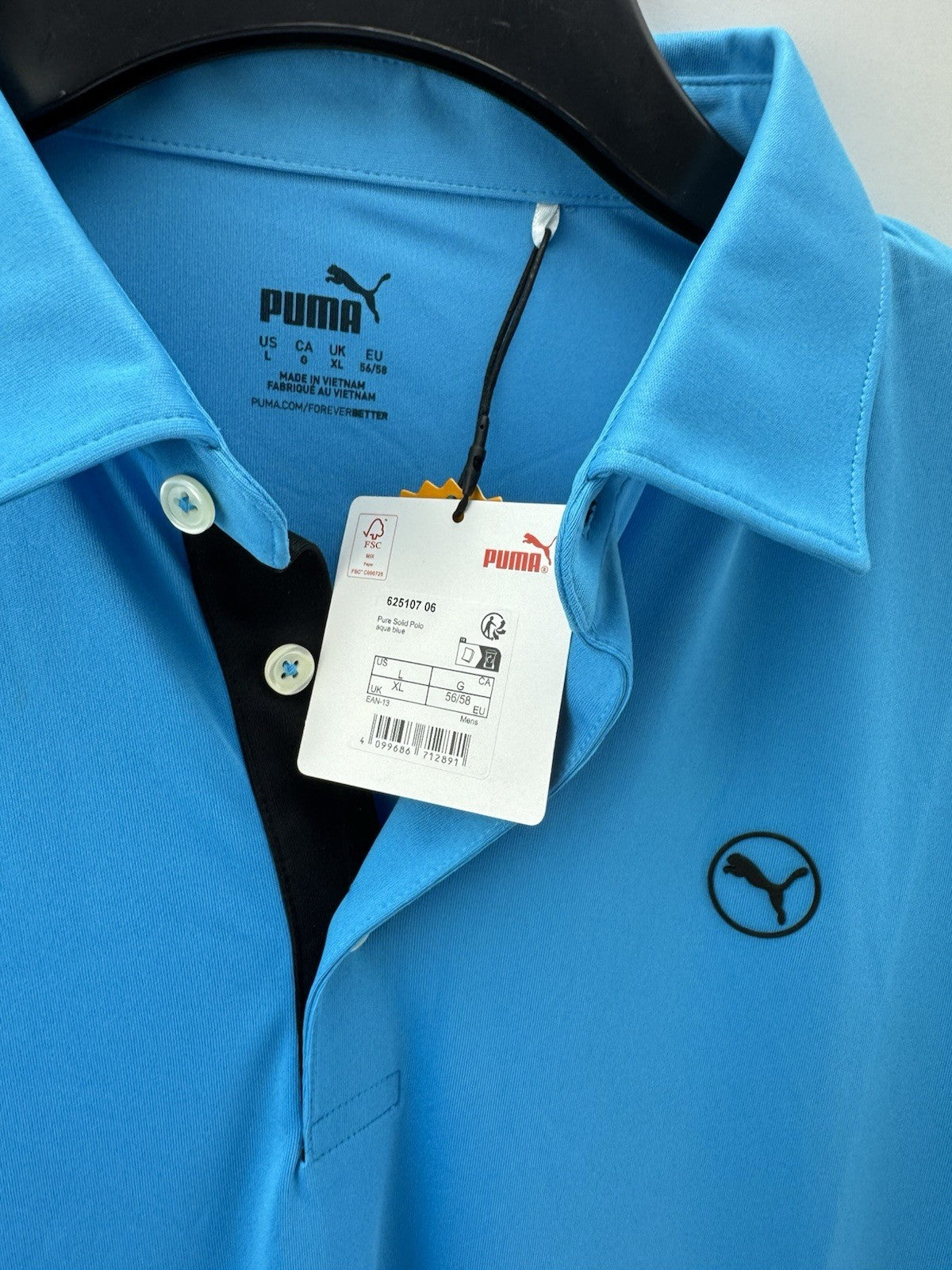 Puma Golf Pure Solid Polo Shirt Size UK XL /Blue /New /252496