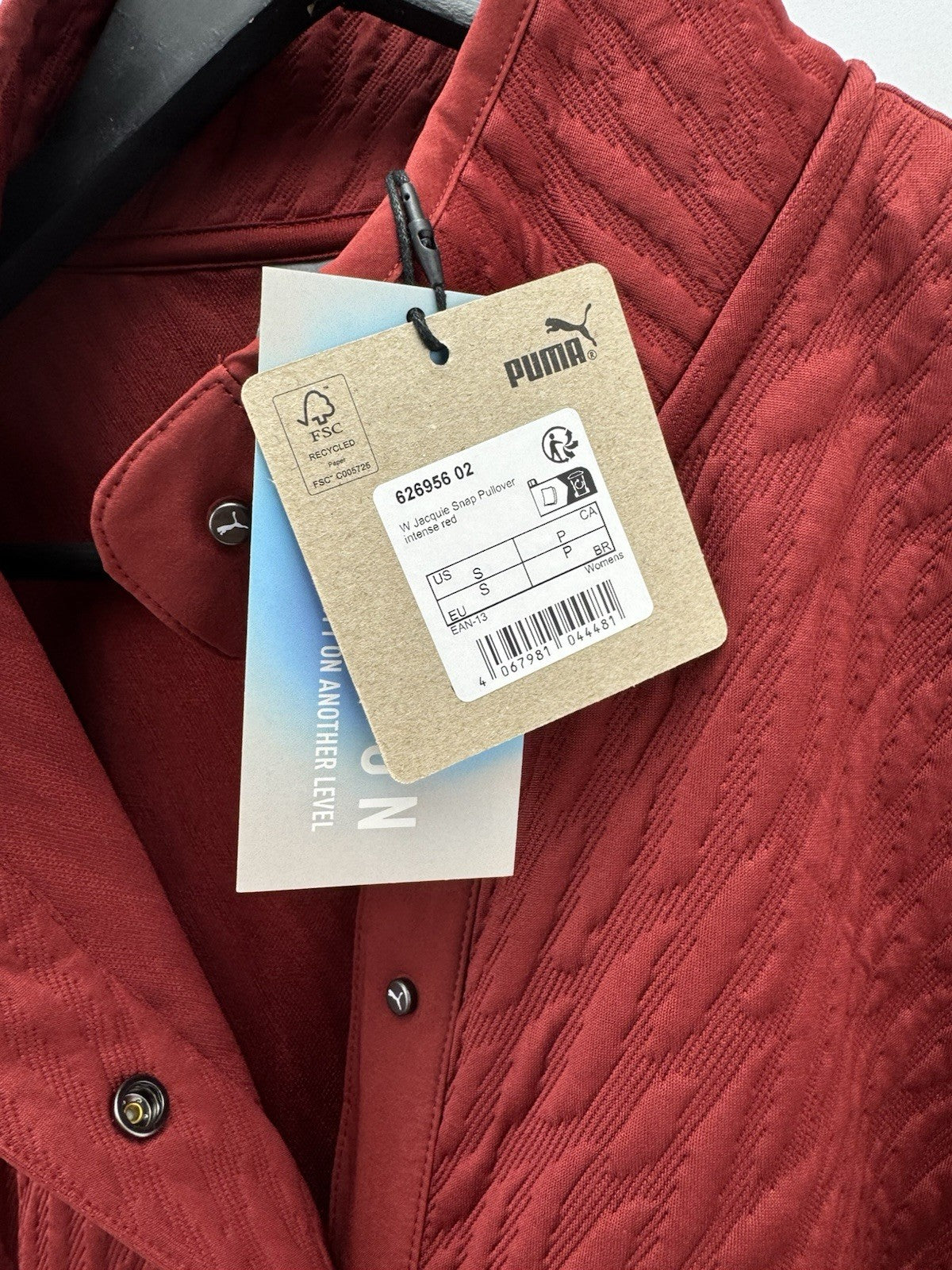 Puma Golf Ladies 1/4 Zip Pullover Jacquie Snap Red /UK Small /New /300896