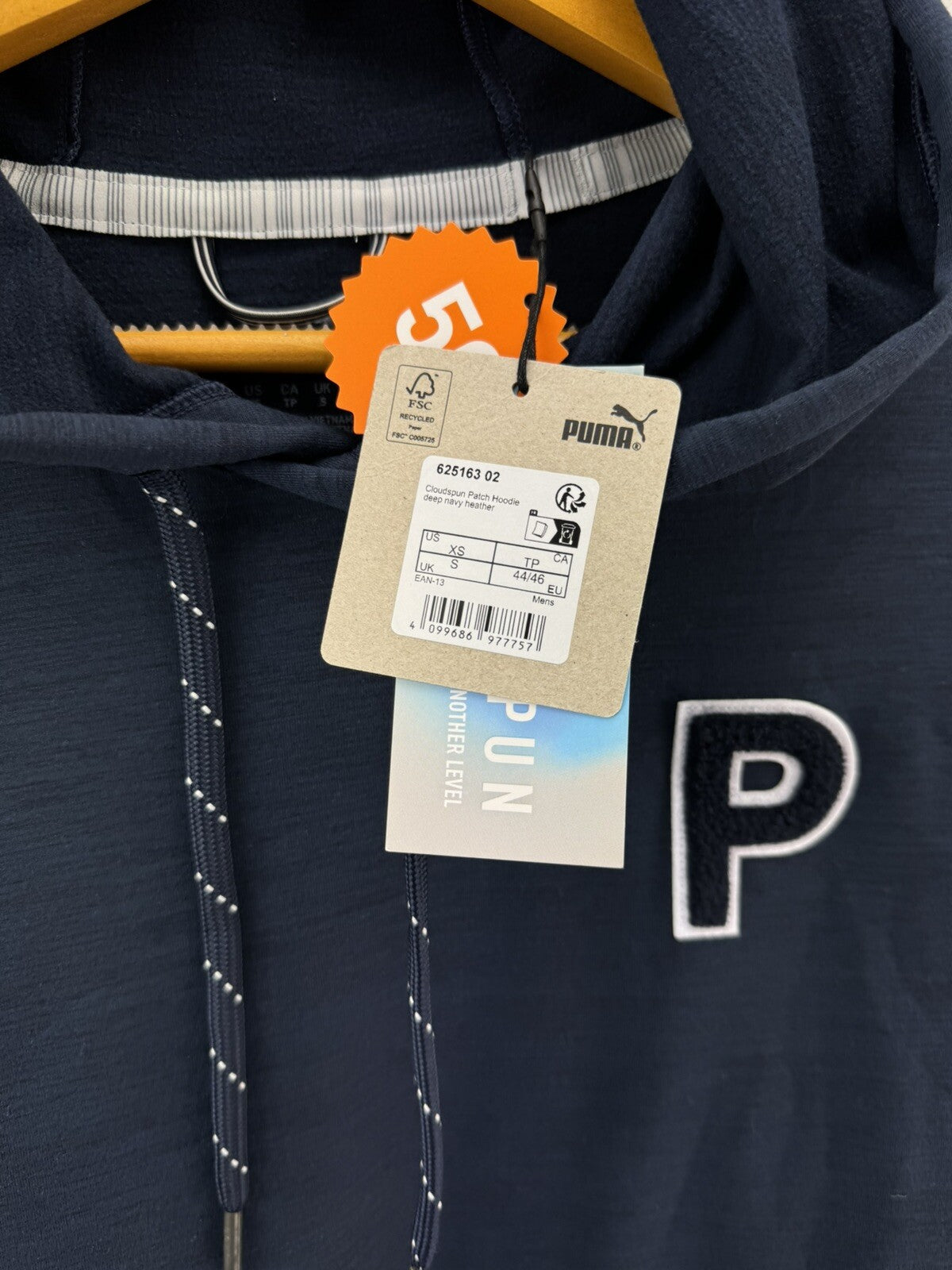 Puma Golf Cloudspun Patch Hoodie Jumper Pullover Uk Small /Navy /New /208057