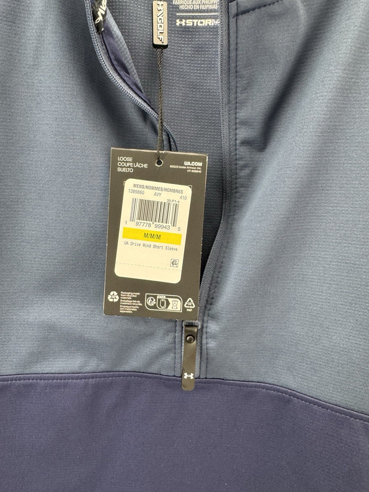 Under Armour Drive Wind 1/4 Zip Short Sleeve UK Medium /Navy /New /276767