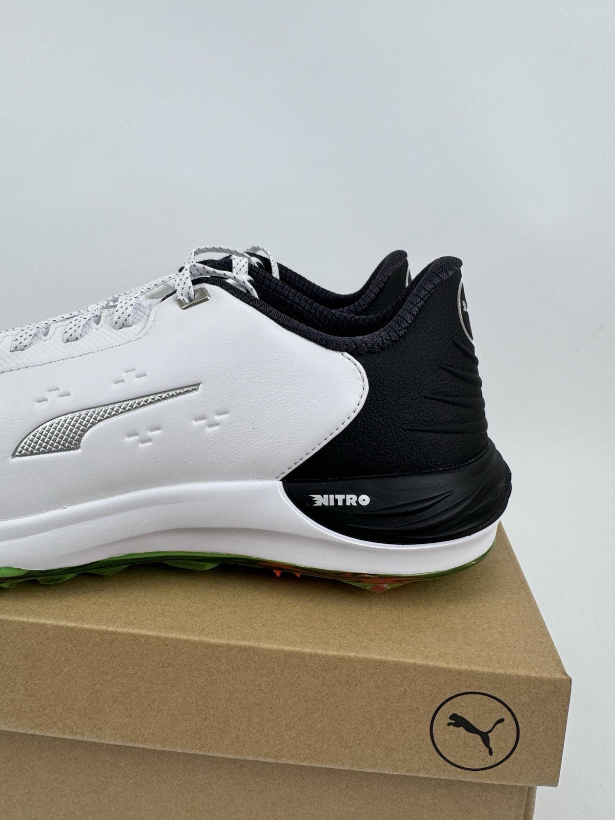 Puma Phantomcat Nitro Men's Golf Shoes Size UK 10.5 White Black Fluro/319101