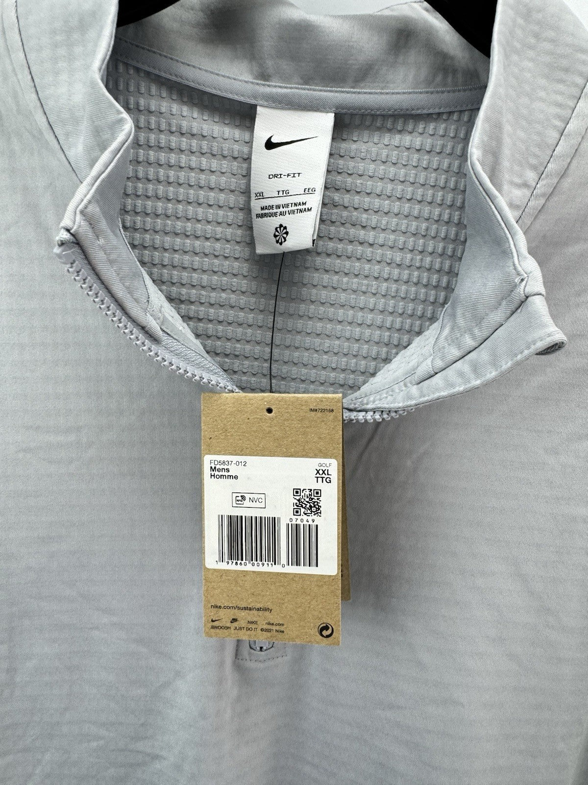 Nike Golf Pullover Victory 1/2 Zip /Light Grey /UK XXL /Light Grey /New /276907