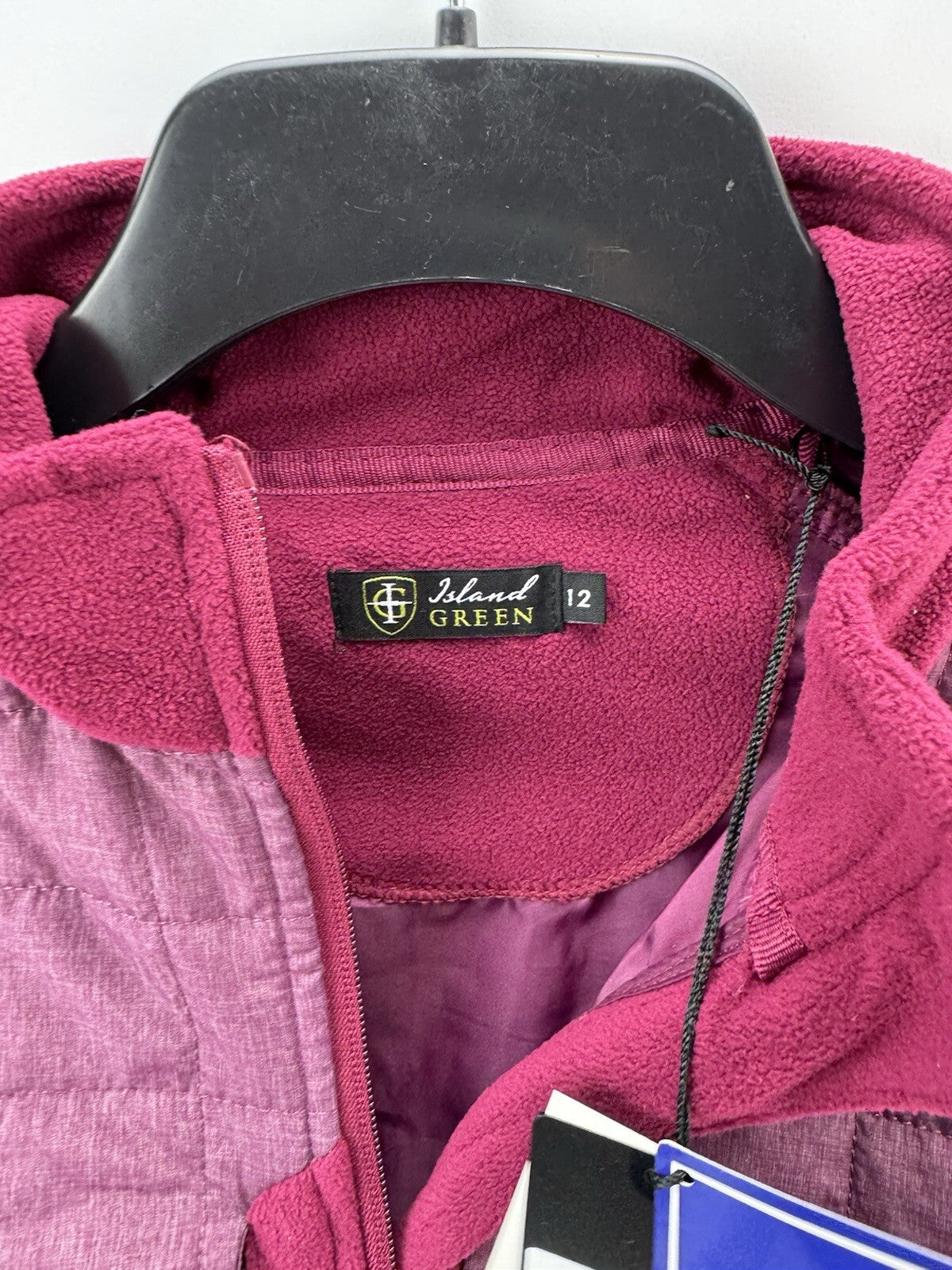 Island Green Women’s Jacket Thermal Lightly Padded UK 12 /Burgundy /New /218189