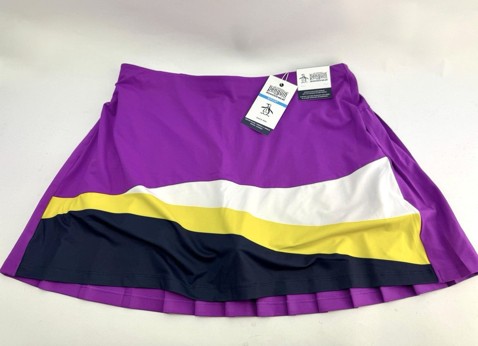 Women’s Original Penguin Colour Block Pleated Skort Size Large Brand New/300450