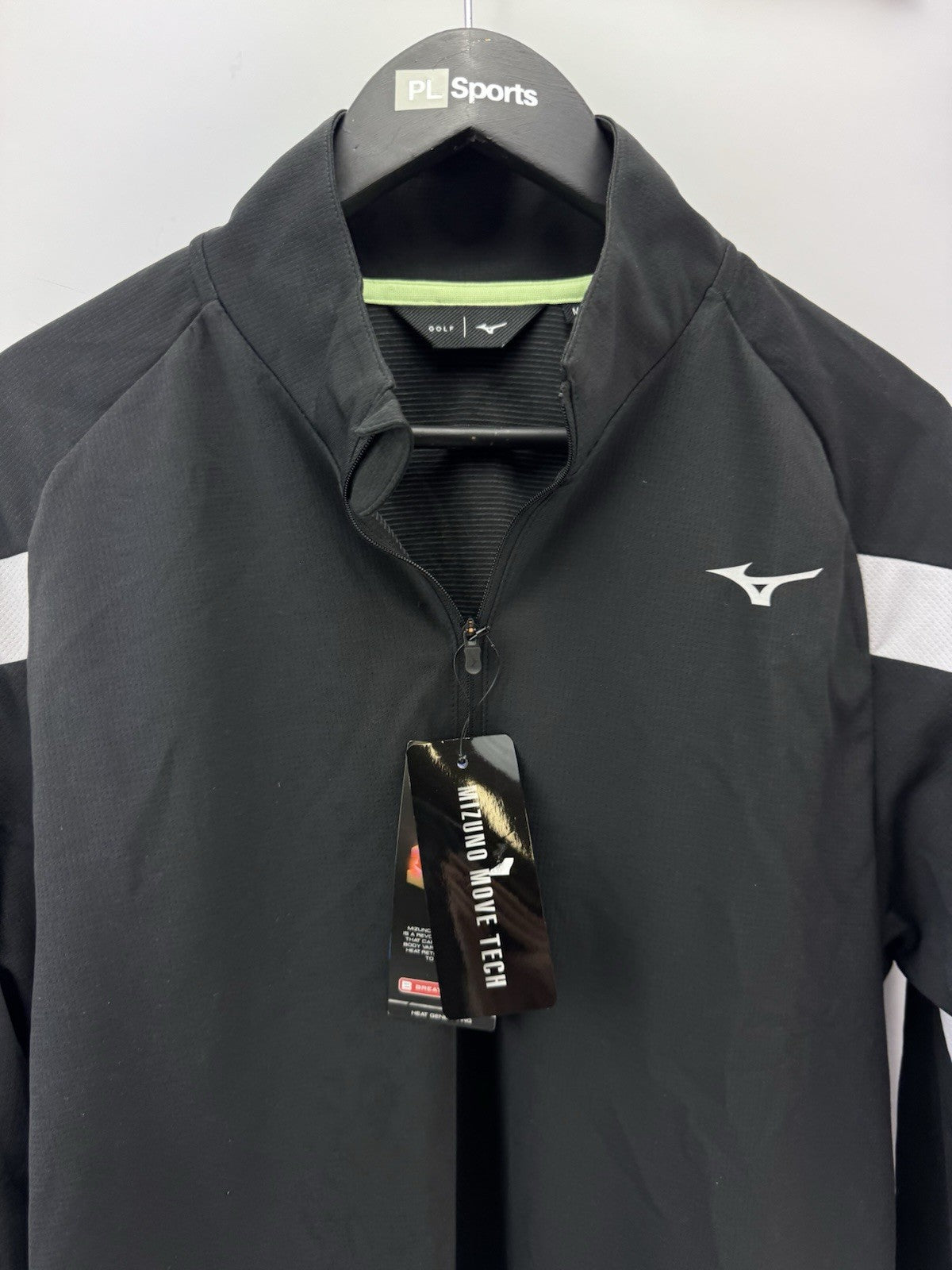 Mizuno Golf Pullover Breath Thermo Drop 1/4 Zip Black UK Medium /New /300603