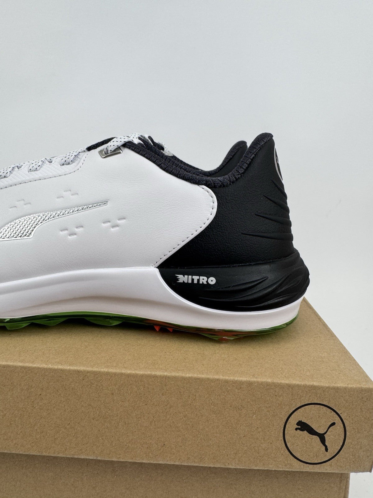 Puma Phantomcat Nitro Men's Golf Shoes Size UK 8.5 White Black Fluro/320361
