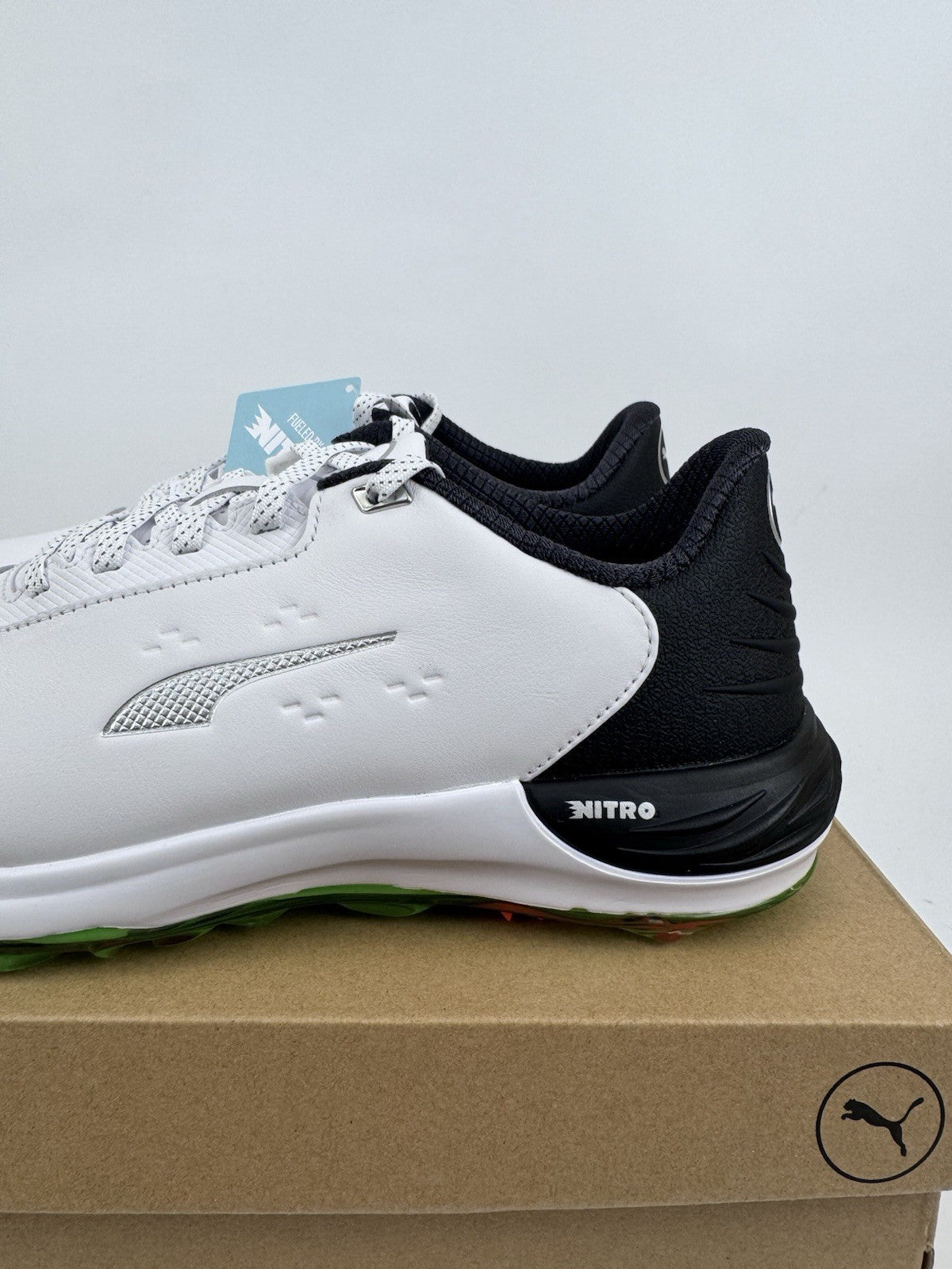 Puma Phantomcat Nitro Men's Golf Shoes Size UK 8.5 White Black Fluro/320351