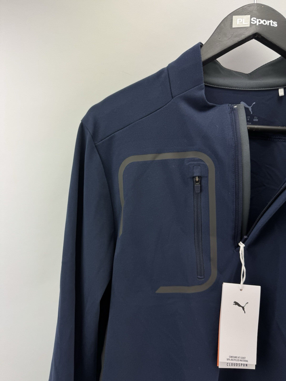 Puma Golf Mens 1/4 Zip Pullover Cloudspun Tech UK Medium /Navy /New /294922