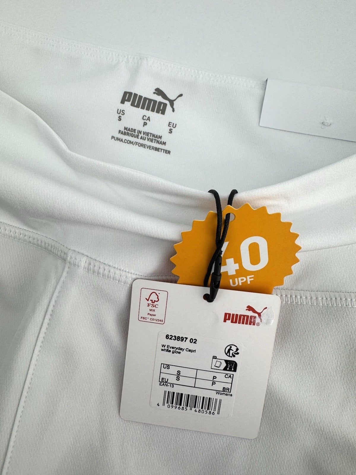 Womens Puma Golf Everyday Capri Trousers White Size UK Small/ High-Rise /309743