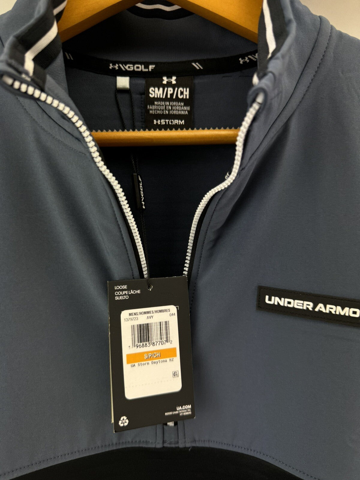 Under Armour Storm Pullover Mens Daytona 1/2 Zip UK Small /Navy/Grey /New/207348