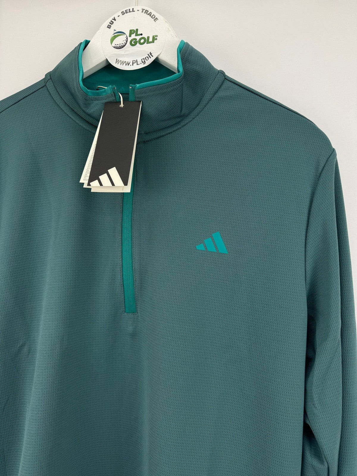 Adidas Core Light Weight Quarter Zip Pullover Men's Size Small Teal Golf/325562