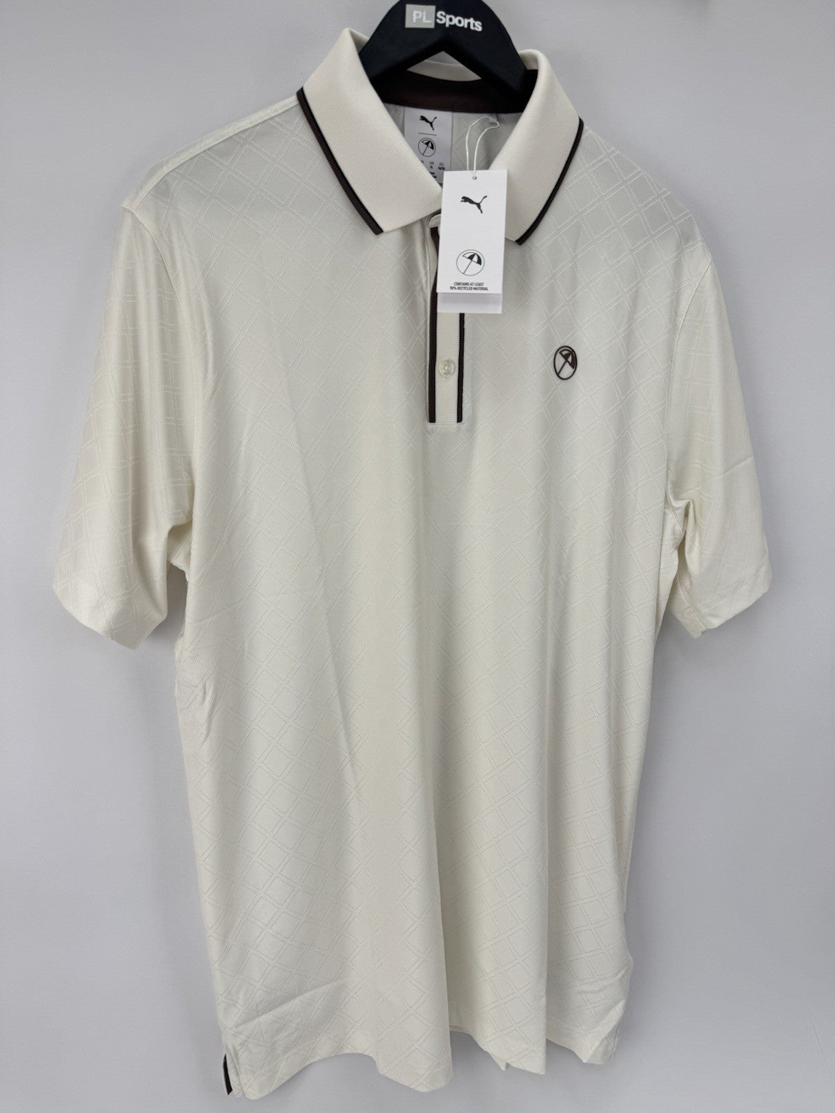 PUMA X Arnold Palmer Tipped Jac Golf Polo Shirt Men's Size M Warm White/353844