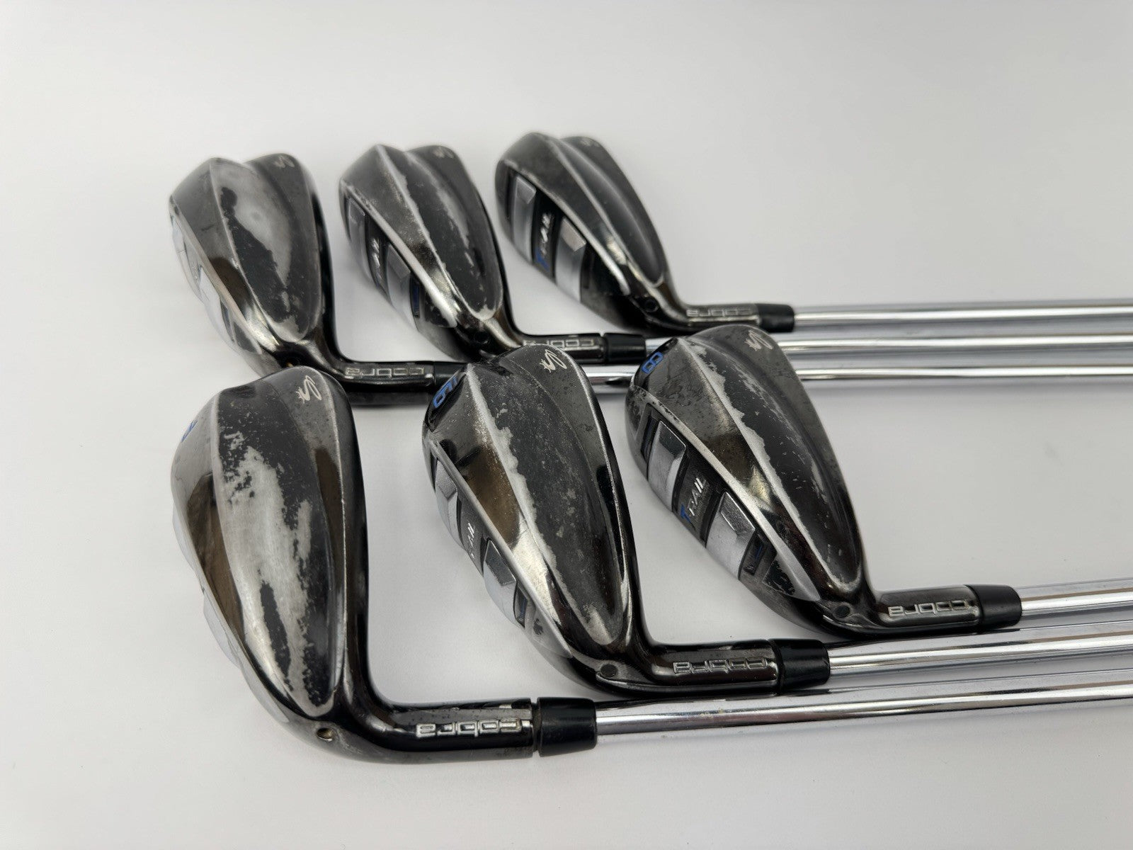 Cobra T Rail Irons Left Handed 5-PW Regular Flex Steel /Midsize Grips /356060
