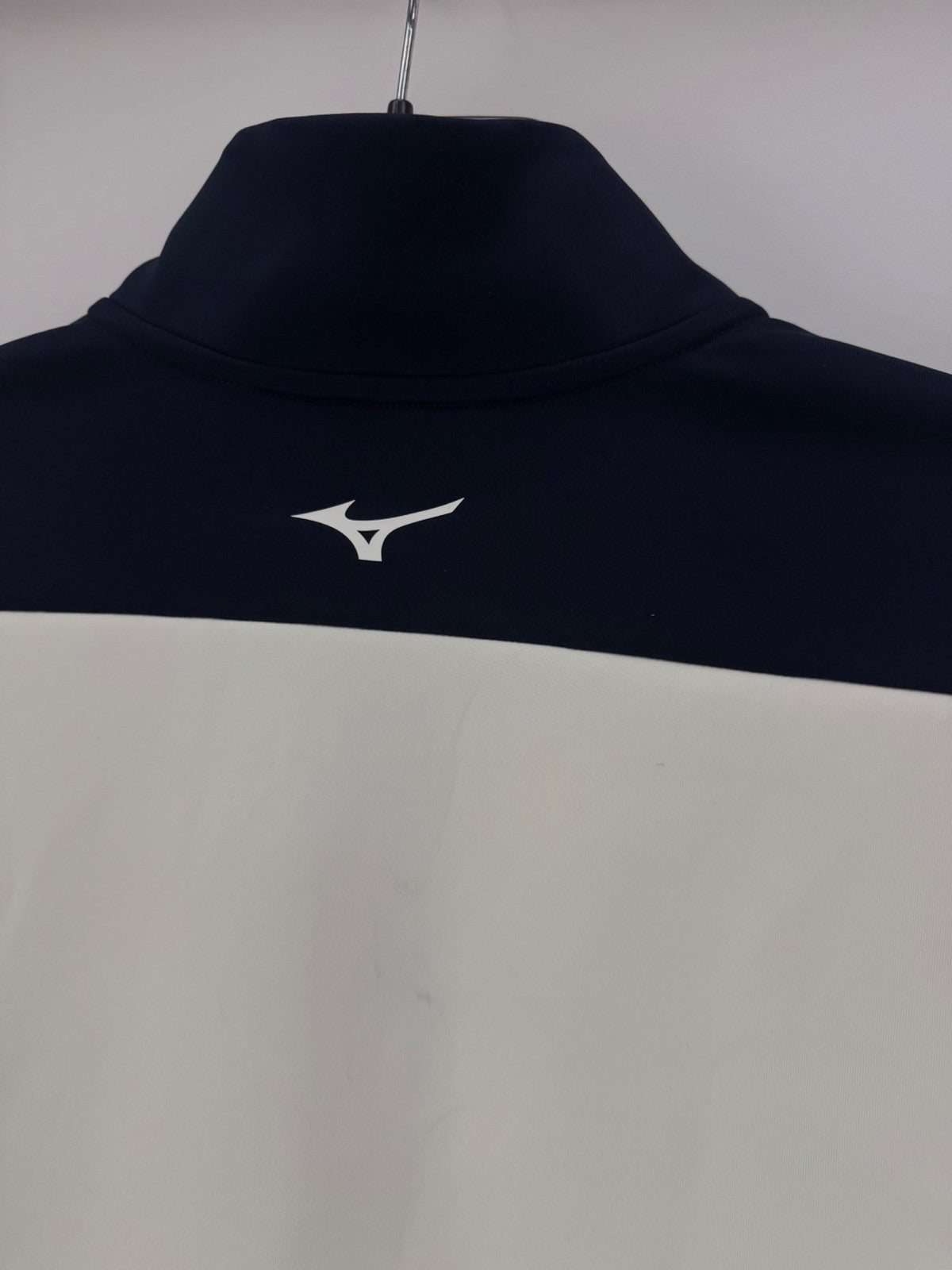 Mizuno RB14 Zip Neck Quarter Golf Sweater Men's Small White Navy Mizuno/365048