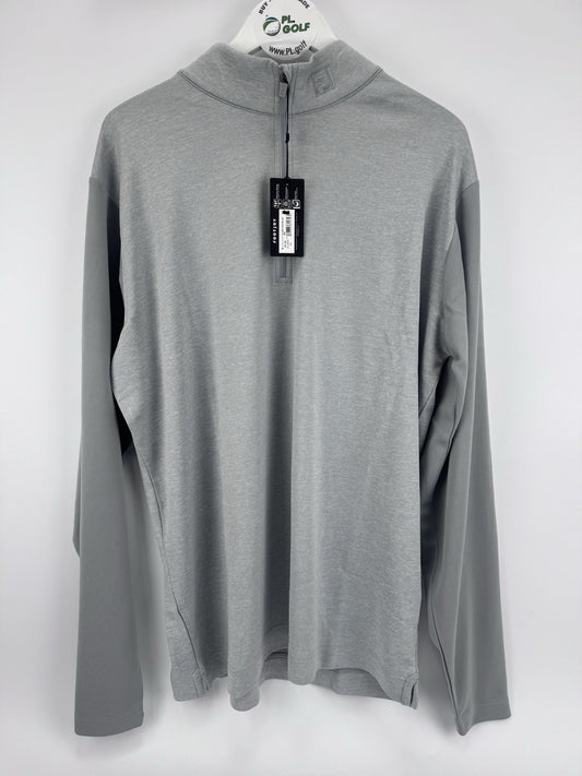 FootJoy Tonal Heather Chill-Out Men's Golf Pullover XXL Grey Quarter Zip/317080