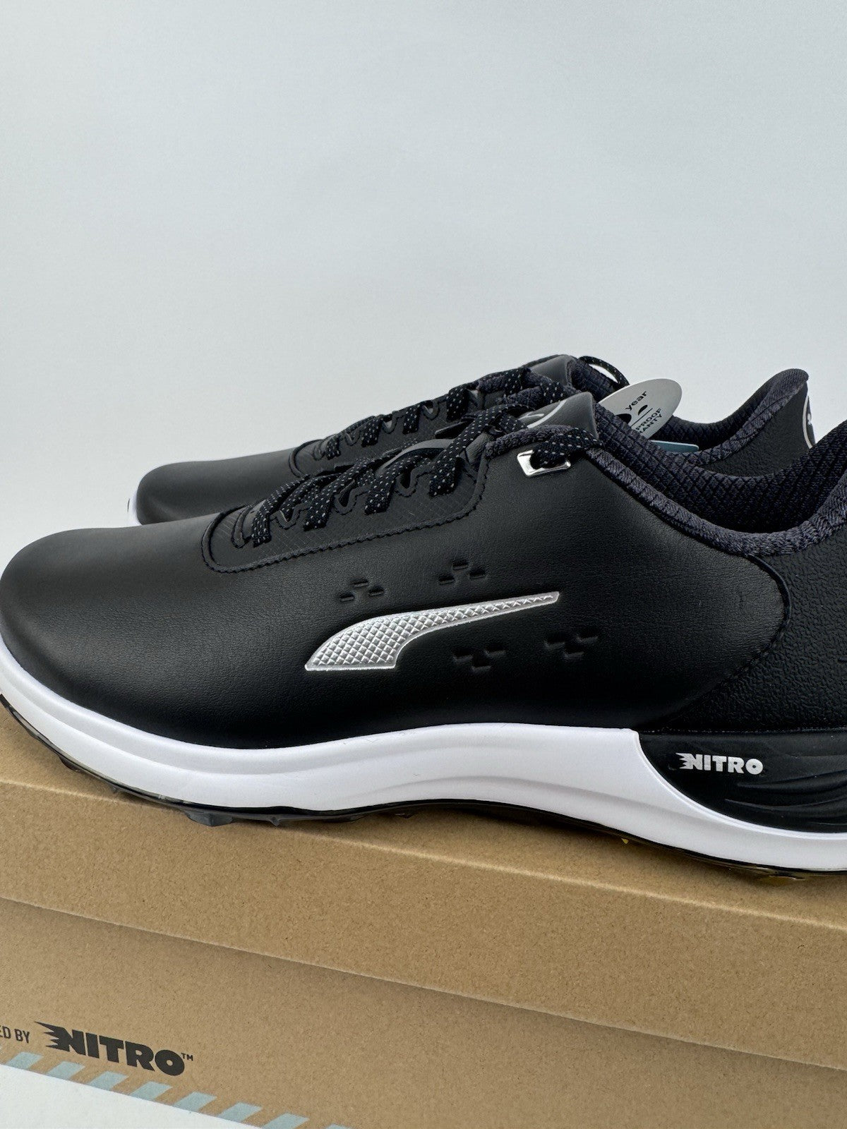 Puma Phantomcat Nitro Men's Golf Shoes Size UK 9.5 Black Silver Yellow/320133