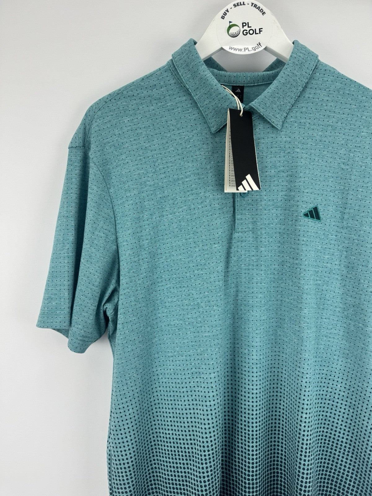 Adidas Go-To Rise Print Polo Shirt Men's Golf Size Large Pure Teal/329203