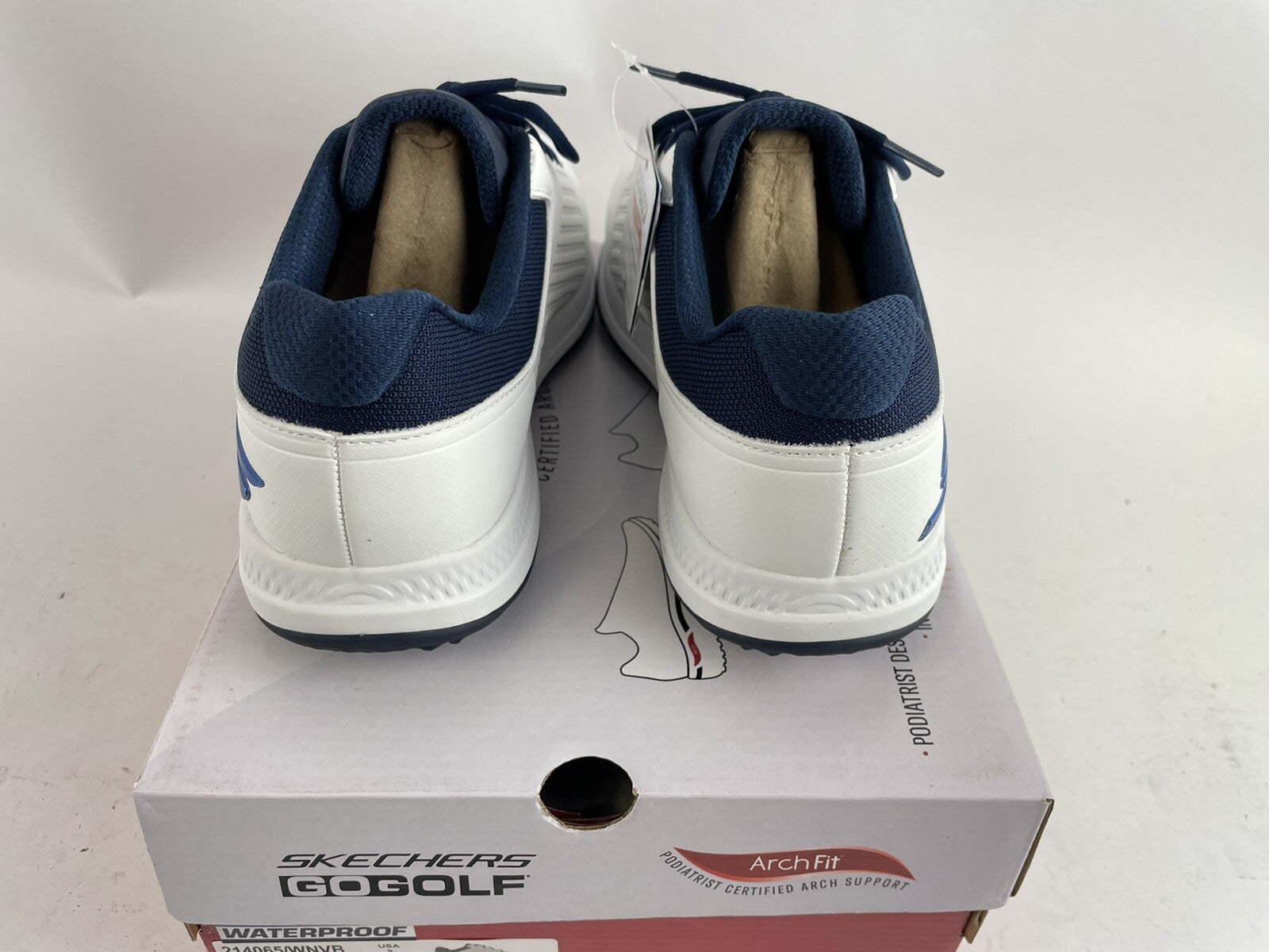 Skechers Elite 5 GF Golf Shoes Arch Fit UK 7 /Waterproof /White/Blue /Brand New10