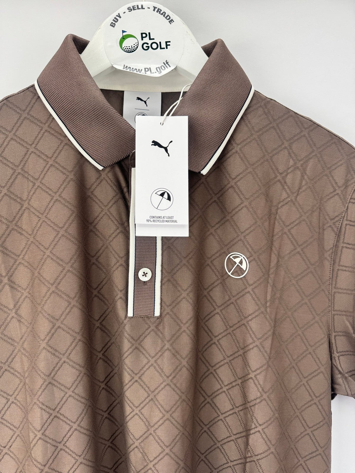 PUMA X Arnold Palmer Tipped Jac Golf Polo Shirt Men's Size Medium Bronze/336133