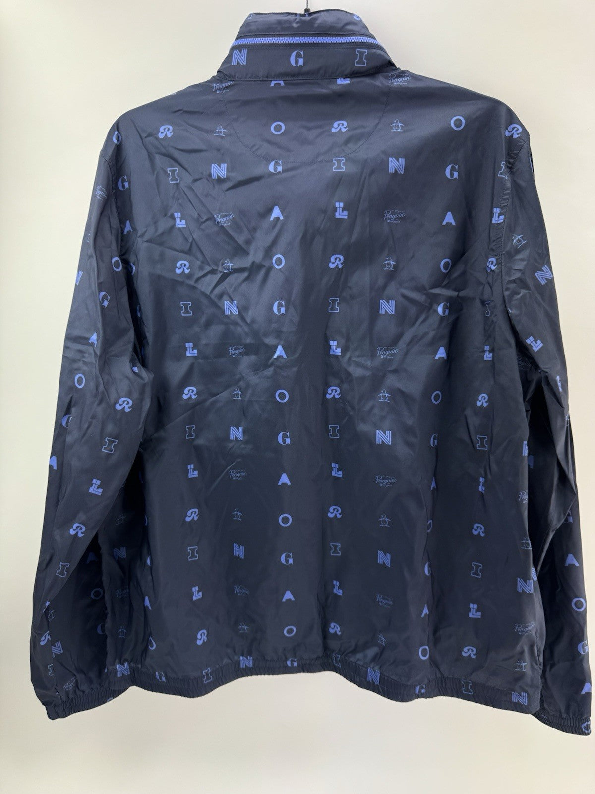 Penguin Original Golf Wind Jacket Logo Print Hood Lightweight UK XL /New /252198
