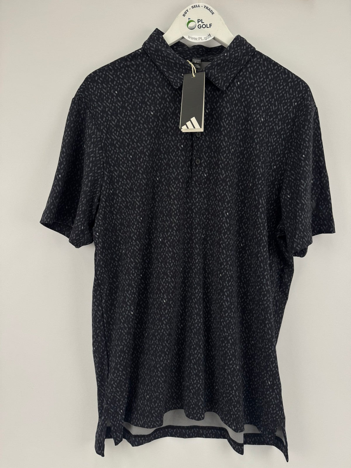 Adidas Ultimate365 Micro Argyle Print Polo Shirt Men's Medium Black/329417