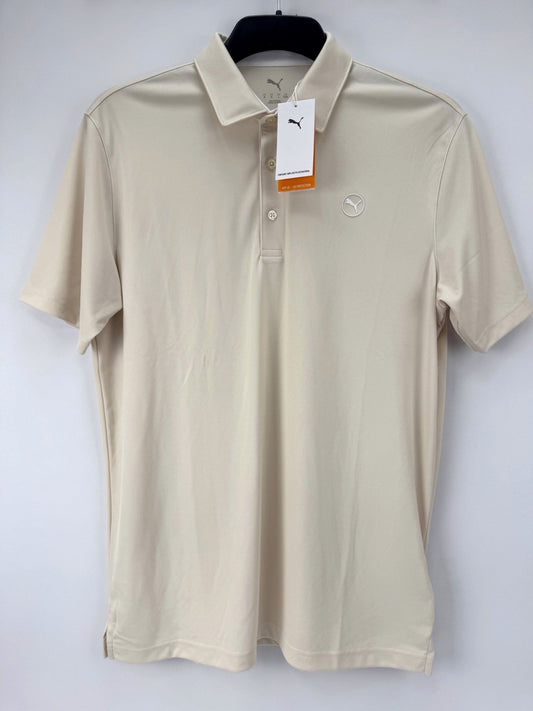 Puma Pure Polo-LC Men's Size Small Light Beige Alpine Snow Golf Shirt/365070