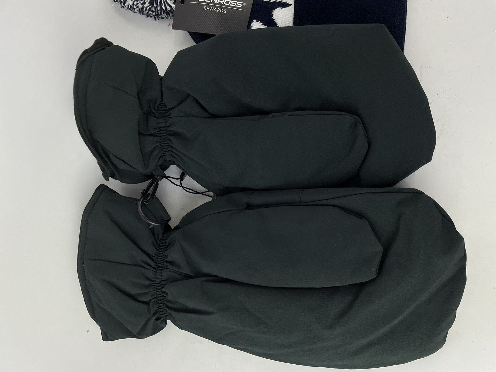 Golf Winter Gift Set Bobble Beanie & Winter Mitts /L/XL /Navy/Black/New7