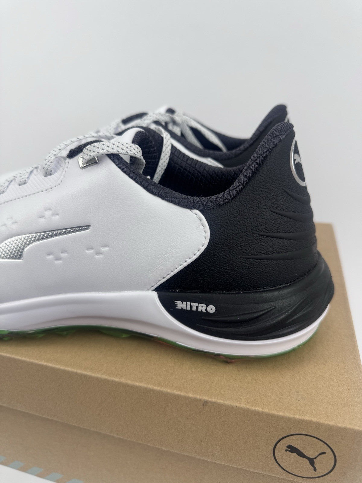 Puma Phantomcat Nitro Men's Golf Shoes Size UK 8.5 White Black Fluro/323435