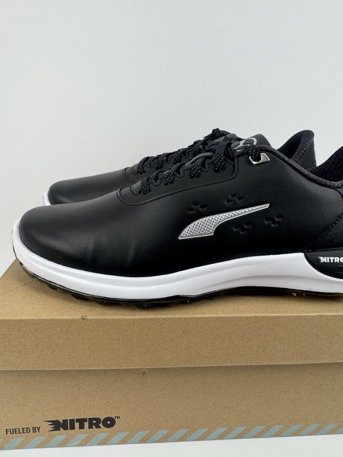 Puma Phantomcat Nitro Men's Golf Shoes Size UK 10 Black Silver Yellow/323422