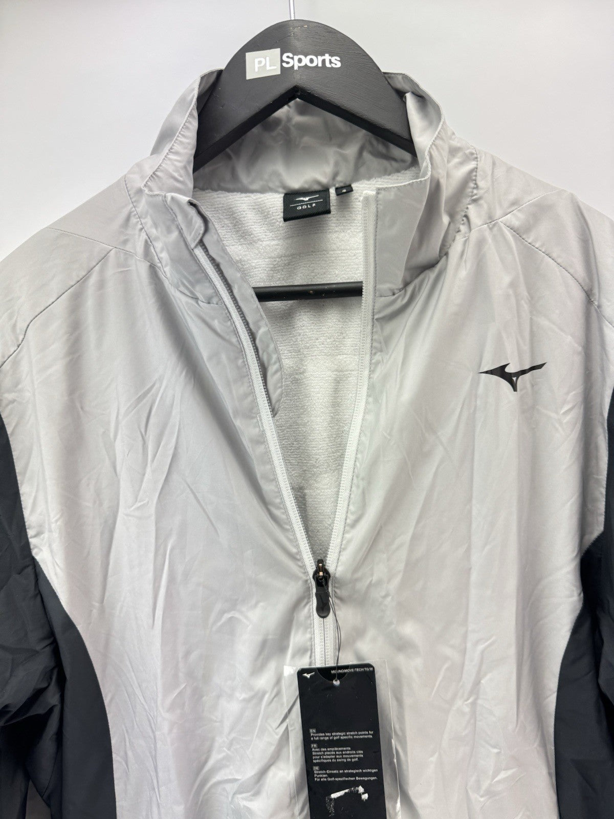Mizuno Motion Golf Jacket Move Tech Lined Full Zip UK Small /Grey /New /286523