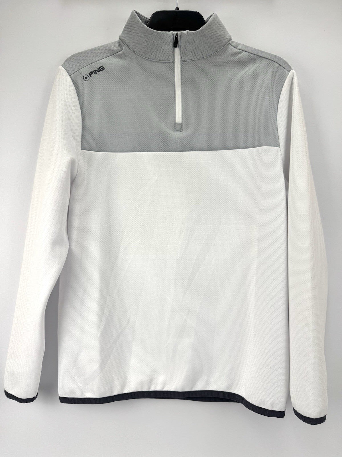 PING Kinver 1/4 Zip Pullover Sweatshirt Men's Large White Pearl Grey/372270